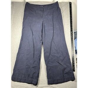 J. Jill Pants Cropped‎ Black Blue Stretch Cotton Side Zip Petite Sz 16P